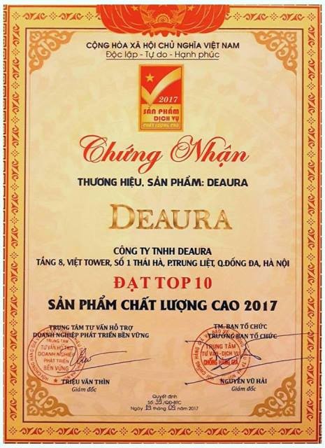 DeAura Việt Nam đạt chứng nhận Top 10 sản phẩm chất lượng cao 2017 ảnh 1