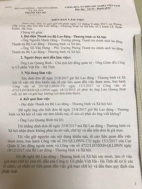Vụ DN XKLĐ 'tố' Cục QLLĐNN: 'Rút đơn sẽ được cấp giấy phép mới, không cần phí bôi trơn'? ảnh 1
