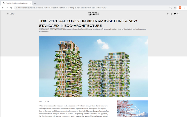 Hàng loạt báo quốc tế viết về toà tháp xanh Ecopark ảnh 1