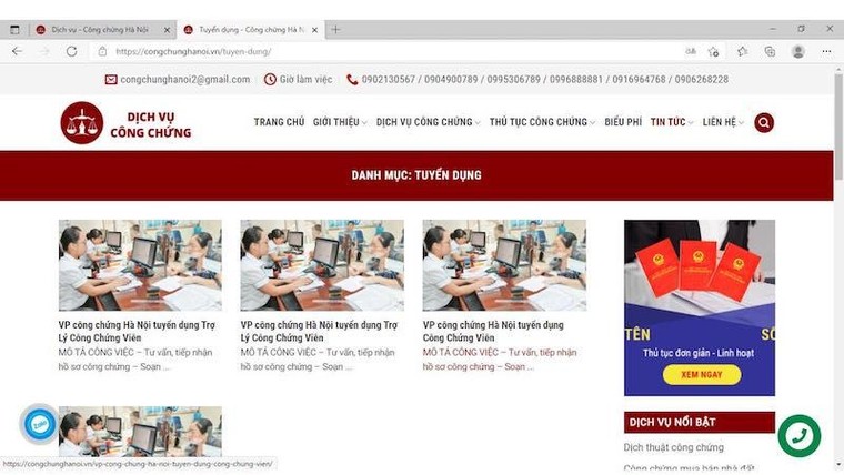 Mạo danh Văn phòng công chứng Hà Nội để hút khách hàng? ảnh 1