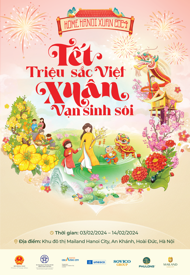 “Tết triệu sắc Việt, Xuân vạn sinh sôi” trên đường hoa Home Hanoi Xuan 2024 ảnh 1