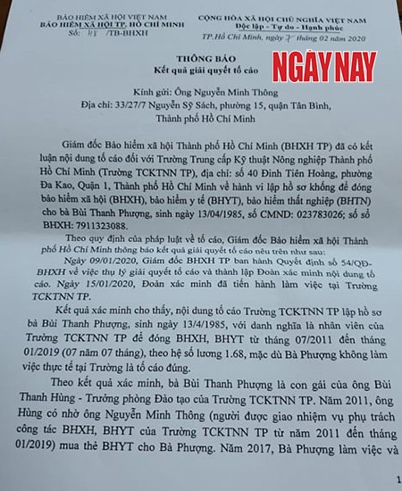 Hàng loạt sai phạm tại Trường Trung cấp Kỹ thuật Nông nghiệp TP.HCM ảnh 2