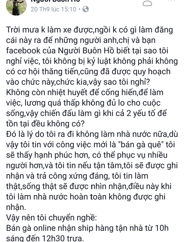 Bỏ ghế trưởng phòng ở Sở Công thương để về quê bán gà ảnh 1