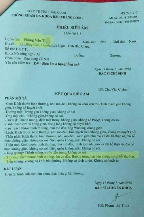 Chàng trai siêu âm ổ bụng nhận kết quả… buồng trứng bình thường ảnh 1