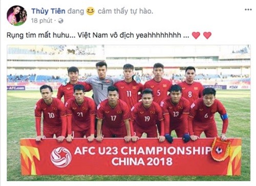 Công Vinh - Thủy Tiên và hàng loạt sao 'bùng nổ' cảm xúc sau chiến thắng của U23 Việt Nam ảnh 2