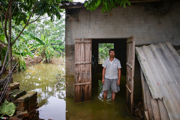 Bí thư Hà Nội lội nước thăm người dân vùng ngập ảnh 4