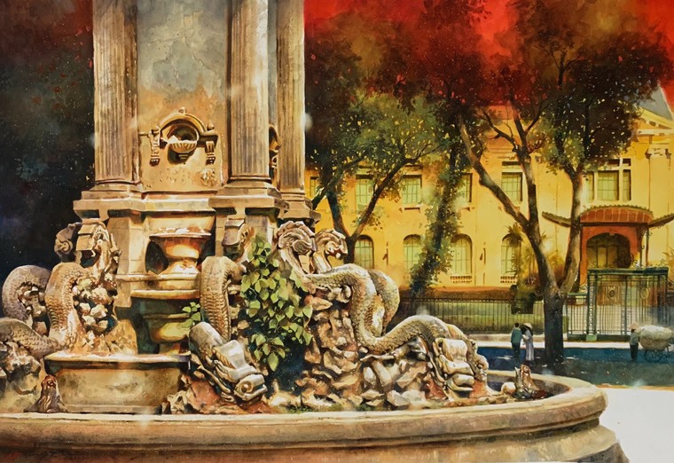 Yêu Hà Nội trong từng nét cọ vẽ ảnh 9