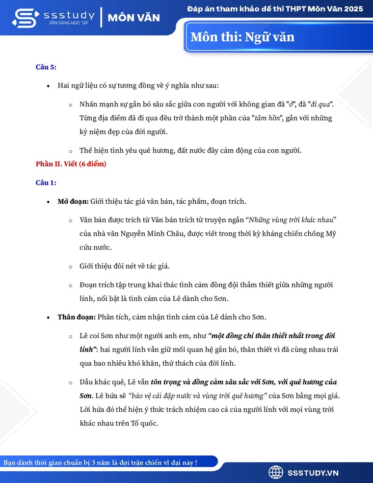 Gợi ý đáp án môn Ngữ văn Kỳ thi tốt nghiệp THPT năm 2025 ảnh 2