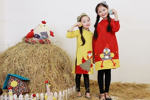 BST áo dài con gà dành riêng cho bé năm Đinh Dậu ảnh 3