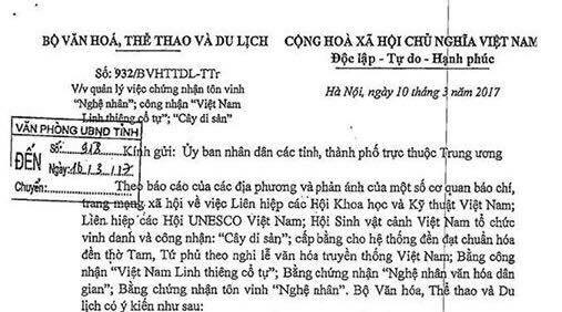 Chủ tịch Liên hiệp các Hội UNESCO Việt Nam: Văn bản của Bộ VH-TT-DL có nhiều sai sót ảnh 1