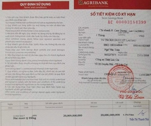  Hàng chục sổ tiết kiệm Agribank nghi bị làm giả ảnh 1