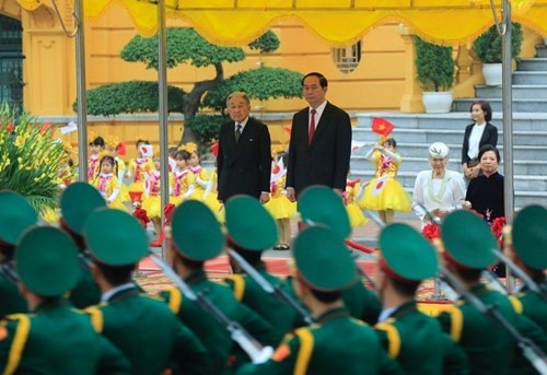 Chủ tịch nước chủ trì lễ đón Nhà vua và Hoàng hậu Nhật Bản ảnh 4