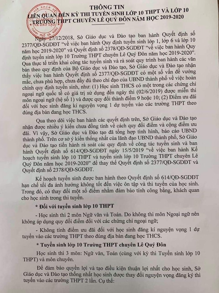 Đà Nẵng lý giải việc loại bỏ môn thi Ngoại ngữ khỏi kỳ thi tuyển sinh lớp 10 ảnh 1