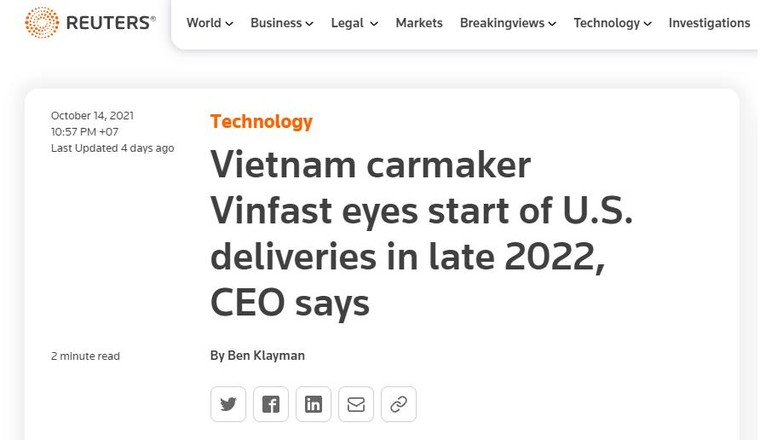 Báo quốc tế: VinFast gây sốt toàn cầu, hứa hẹn bùng nổ tại Mỹ ảnh 1