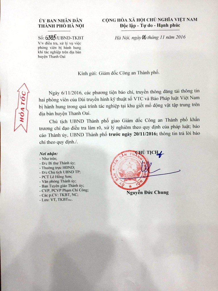 Chủ tịch TP Hà Nội Nguyễn Đức Chung chỉ đạo làm rõ việc đánh phóng viên ảnh 1