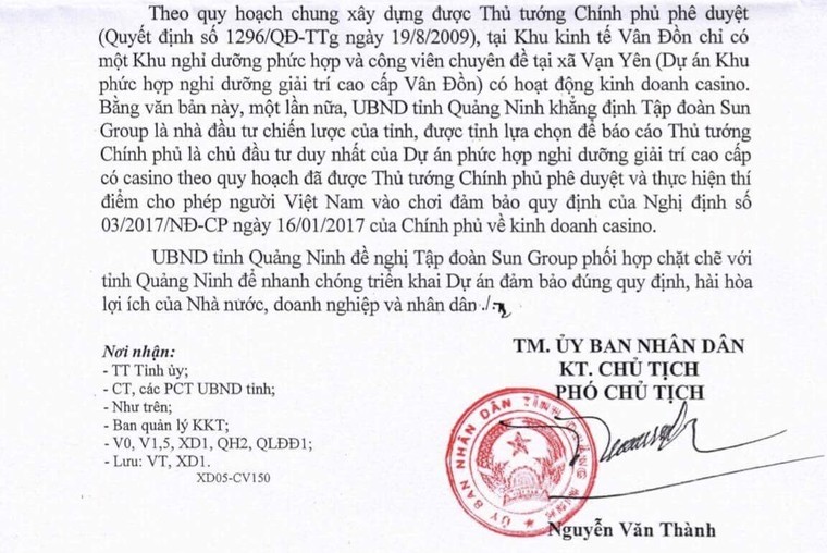 Sun Group là nhà đầu tư duy nhất được đầu tư kinh doanh CASINO tại Vân Đồn ảnh 1