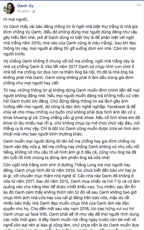 Vy Oanh lên tiếng phủ nhận ông xã là đại gia ảnh 1