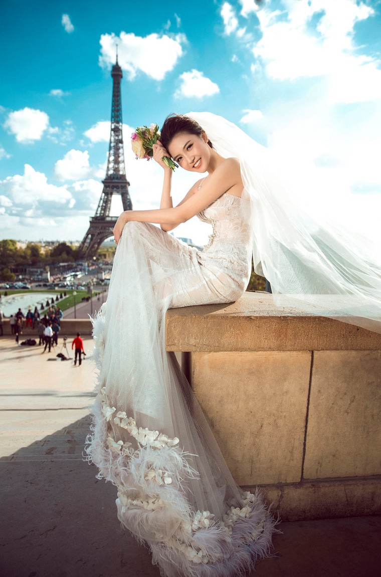 Ngọc Duyên khoe ảnh cưới lãng mạn ở Paris ảnh 7