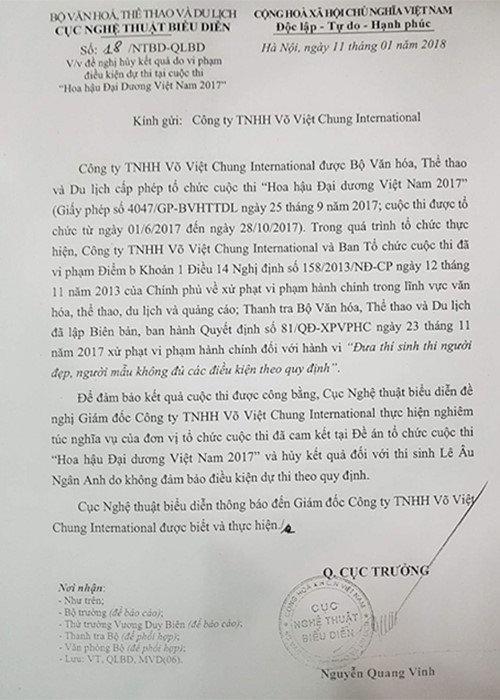 Cục NTBD đề nghị tước vương miện Hoa hậu Đại dương ảnh 1