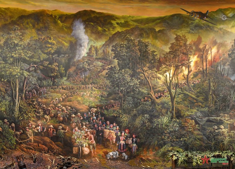 Tranh panorama “Chiến dịch Điện Biên Phủ” đến với người dân Hà Nội bằng công nghệ 3D mapping ảnh 1