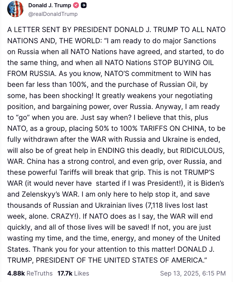 Ông Trump ra "tối hậu thư" về xung đột Ukraine cho toàn bộ NATO ảnh 1