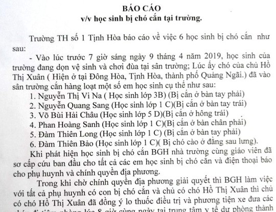 Chó thả rông xông vào trường cắn 6 học sinh ảnh 1