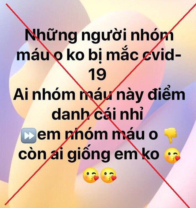 Tung tin ‘nhóm máu O không mắc COVID-19’, một phụ nữ bị phạt 10 triệu đồng ảnh 1
