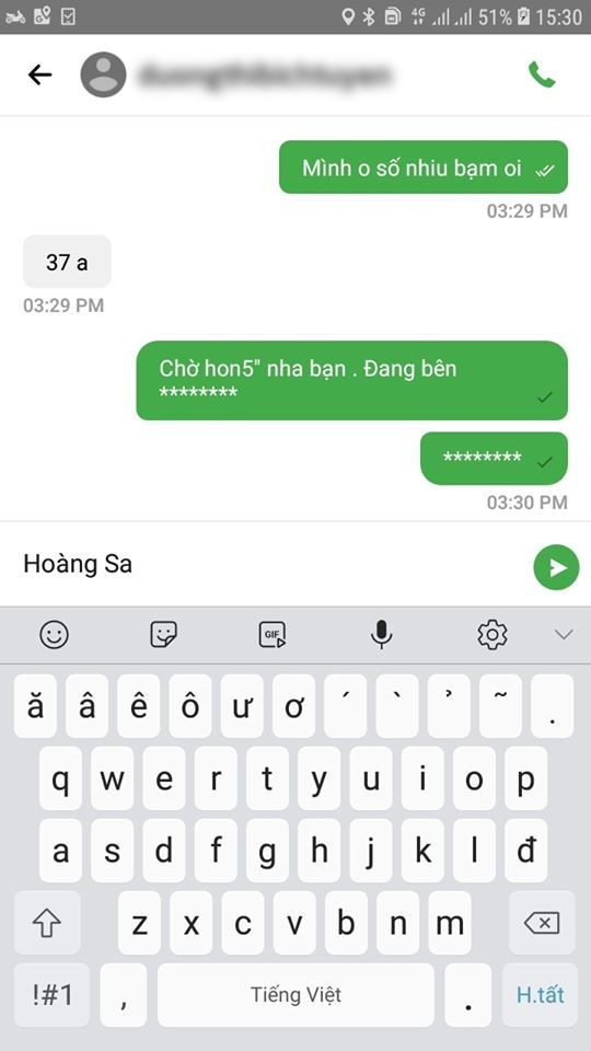 Không thể chat được tên Hoàng Sa, Trường Sa trong app Go-Viet? ảnh 1
