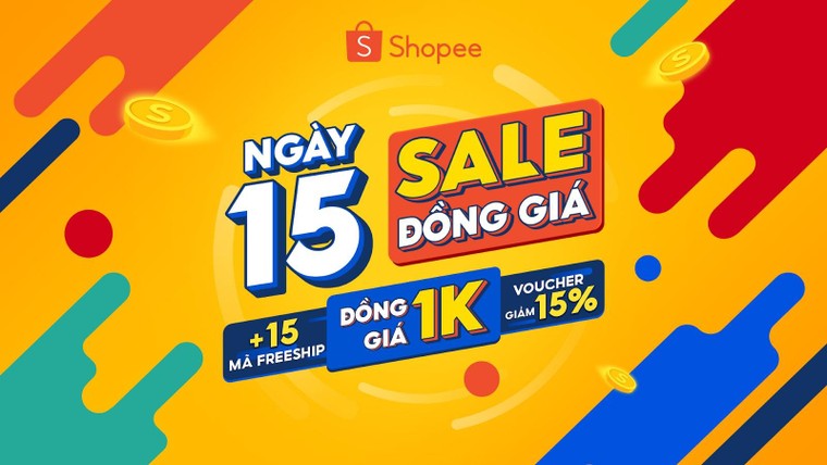 Shopee chiêu đãi người dùng tiệc sale 1K trong “Ngày 15 Sale Đồng Giá” ảnh 1