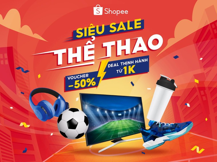 Seagame 31, hàng loạt sản phẩm phụ kiện thể thao đồng loạt giảm giá sâu kèm nhiều ưu đãi trên Shopee ảnh 1