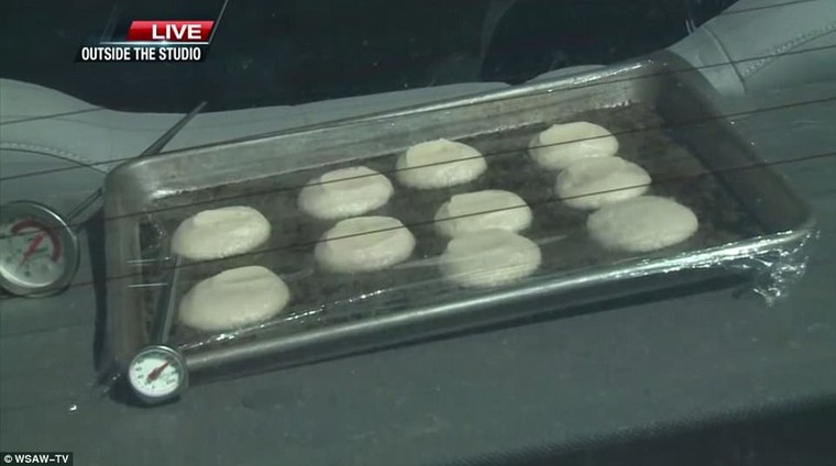 Record breaking temperatures are so high around the US, one Wisconsin newscaster was able to bake cookies in his car