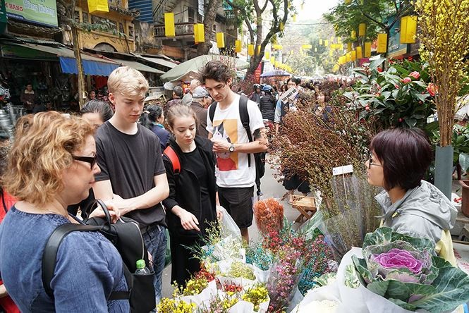 Đào, quất 'giá mềm' bán ngập chợ hoa tết Hàng Lược - ảnh 6