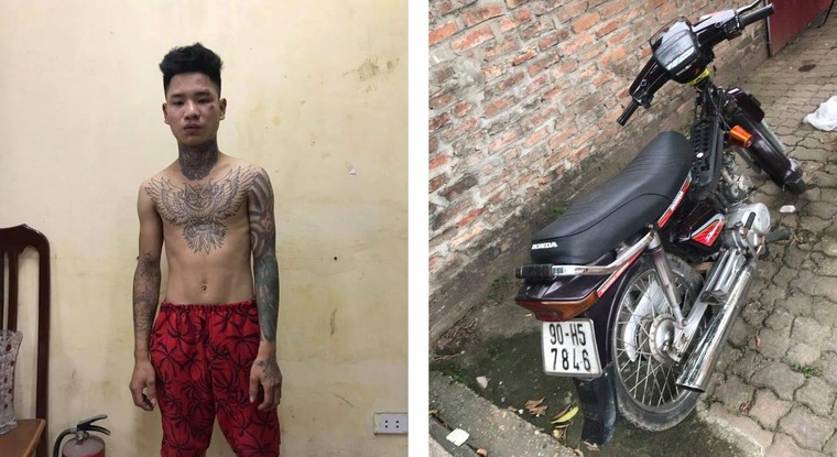 Thanh niên xăm trổ tông gục cảnh sát giao thông trên đường Hà Nội