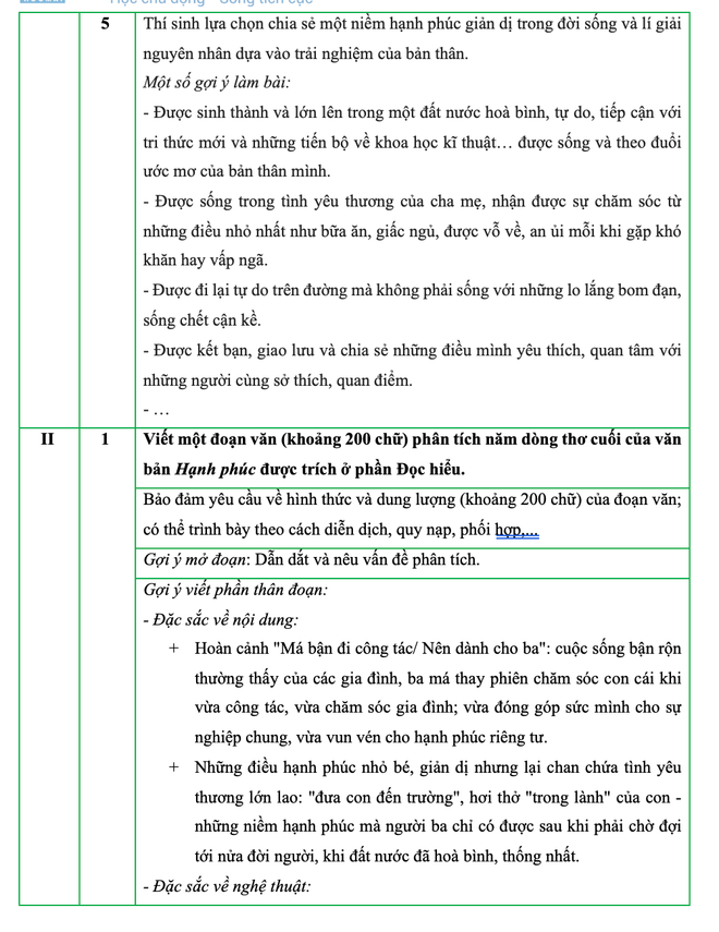 Gợi ý đáp án môn thi Ngữ văn kỳ thi tuyển sinh vào lớp 10 tại Hà Nội ảnh 2