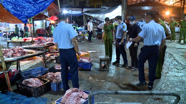 Công an Hà Nội triệt phá đường dây giết mổ, tiêu thụ thịt lợn bệnh ảnh 1