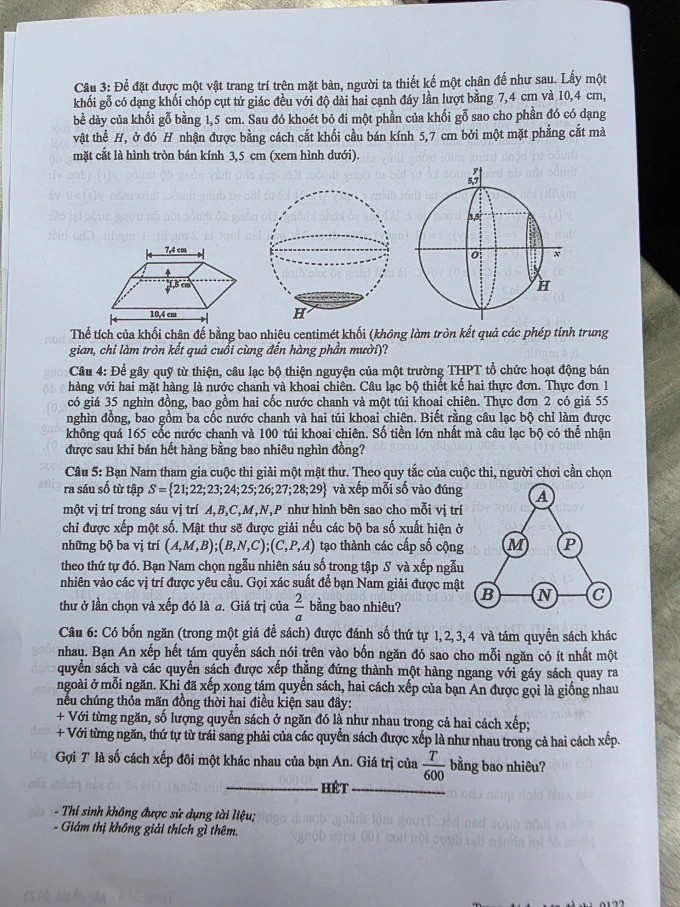 Đề thi môn Toán Kỳ thi Tốt nghiệp THPT năm 2025 ảnh 8