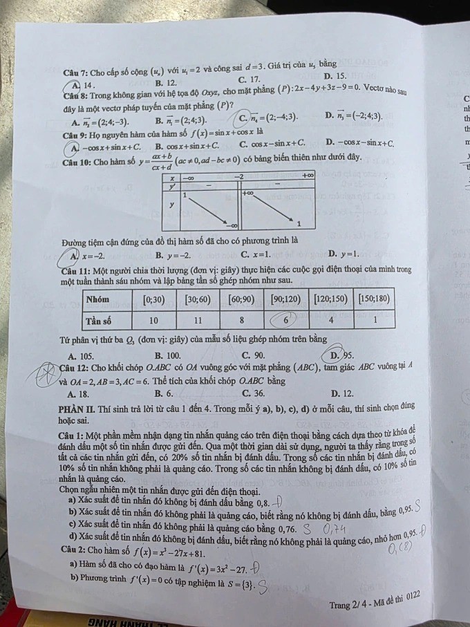 Đề thi môn Toán Kỳ thi Tốt nghiệp THPT năm 2025 ảnh 6