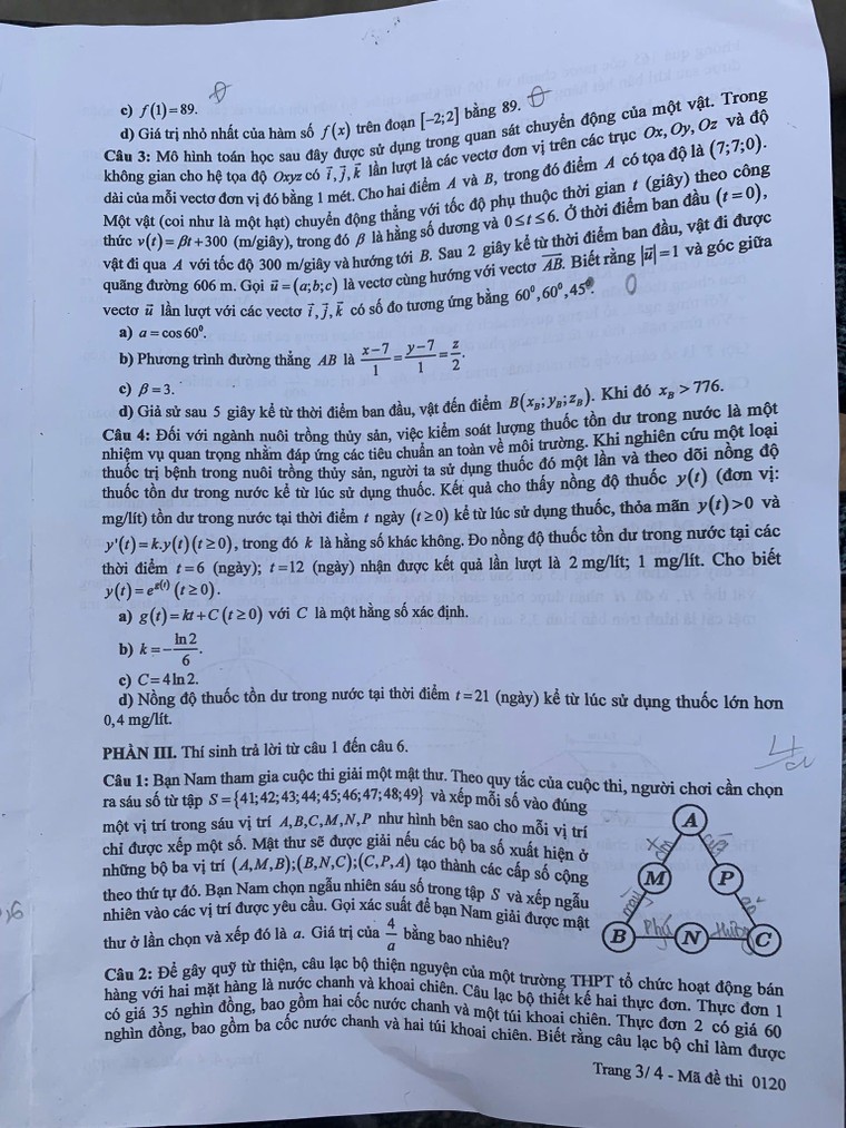 Đề thi môn Toán Kỳ thi Tốt nghiệp THPT năm 2025 ảnh 3