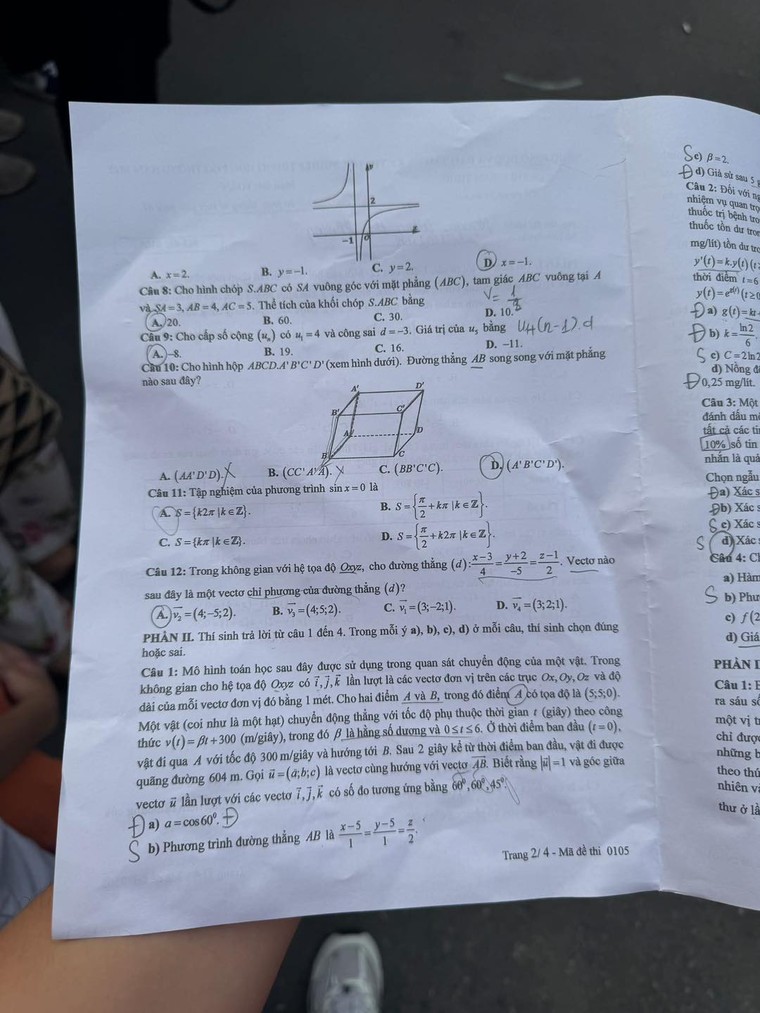 Đề thi môn Toán Kỳ thi Tốt nghiệp THPT năm 2025 ảnh 14