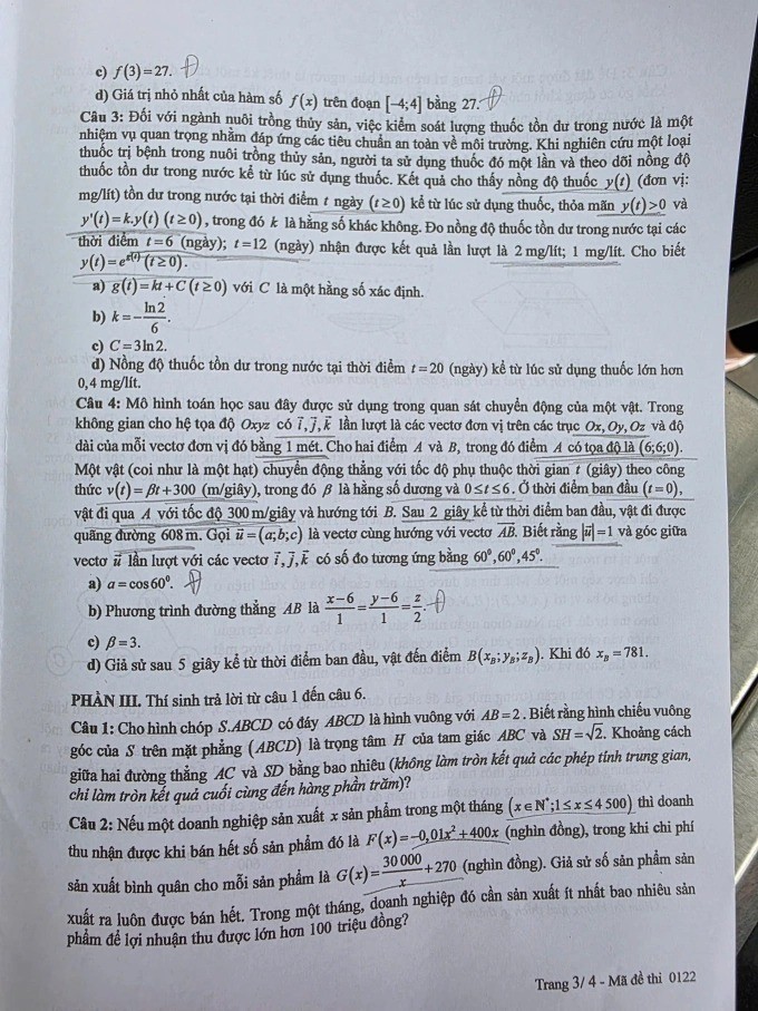 Đề thi môn Toán Kỳ thi Tốt nghiệp THPT năm 2025 ảnh 7