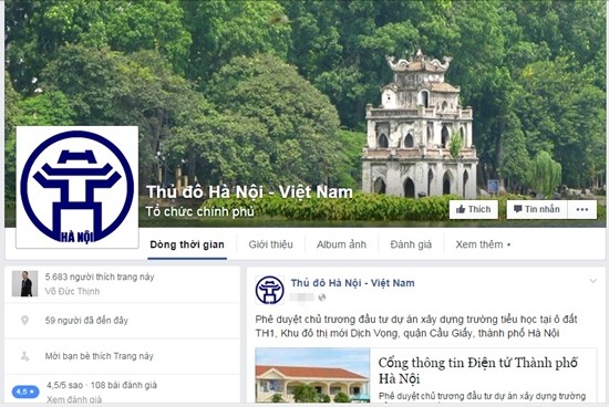 TP.Hà Nội chính thức cung cấp thông tin điều hành trên Facebook ảnh 1