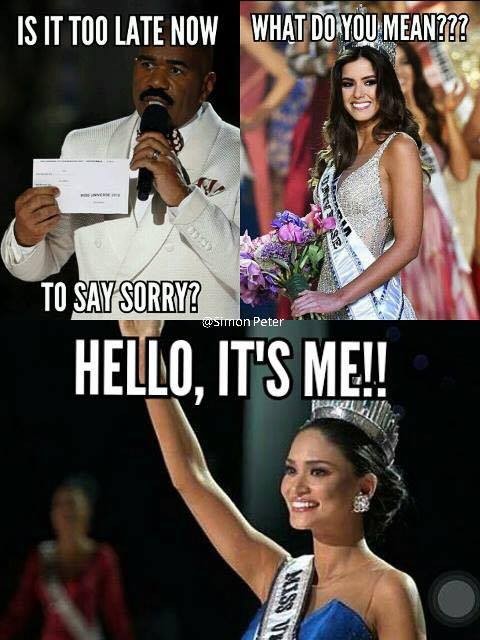 Cười bò loạt ảnh chế sự cố trao nhầm vương miện Hoa hậu hoàn vũ 2015 ảnh 2