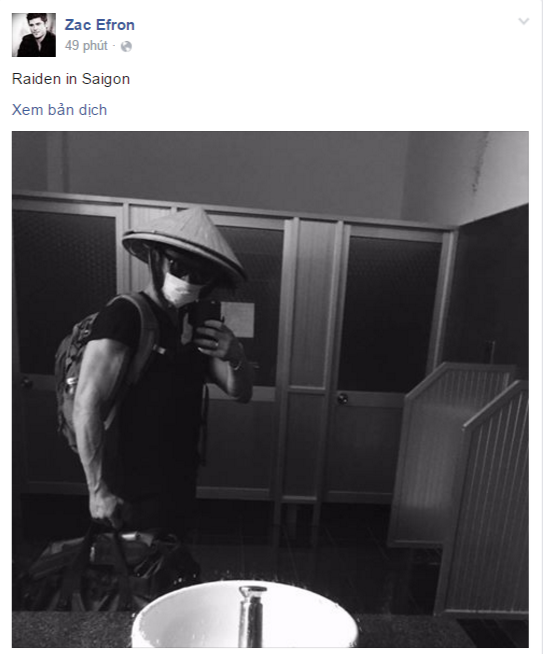 Fan ‘bấn loạn’ với hình ảnh Zac Efron đội nón lá ở Sài Gòn ảnh 1