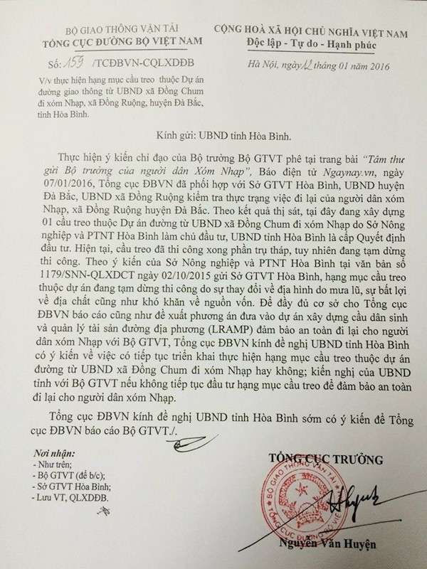 Bộ trưởng Thăng đọc tâm thư, Tổng cục Đường bộ thị sát dự án ảnh 2