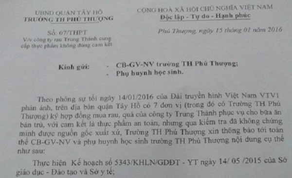 Vụ rau bẩn lên bàn ăn học sinh ở Hà Nội: 'Chúng cháu sợ lắm' ảnh 3