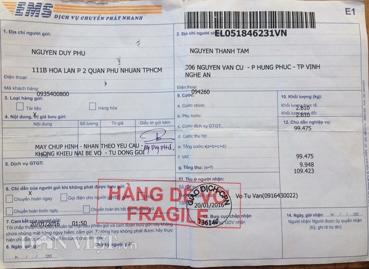 Thông tin vụ EMS làm mất gói hàng 21 triệu, đền 400.000 đồng ảnh 1
