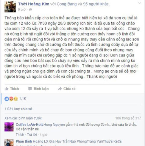 Nam sinh lớp 10 bị xịt hơi cay, bắt cóc chỉ là tin đồn nhảm? ảnh 1