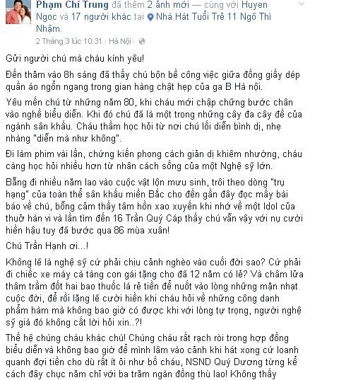 Cuộc sống bình lặng của NS Trần Hạnh bị 'đảo lộn' vì Chí Trung? ảnh 2