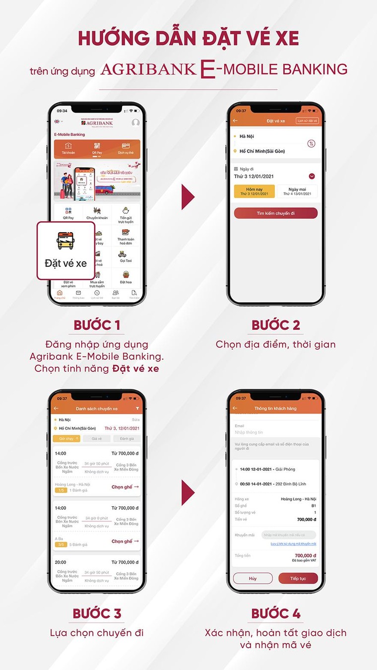 Đặt vé xe khách trên ứng dụng Agribank E-Mobile Banking, nhận hoàn tiền lên đến 50% ảnh 1