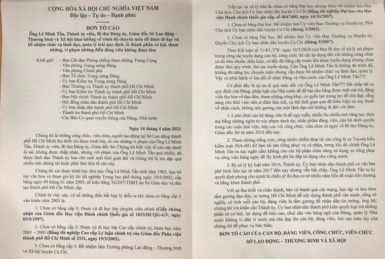 Những dấu hiệu sai phạm của Giám đốc Sở LĐ-TB&XH TP.HCM Lê Minh Tấn ảnh 1
